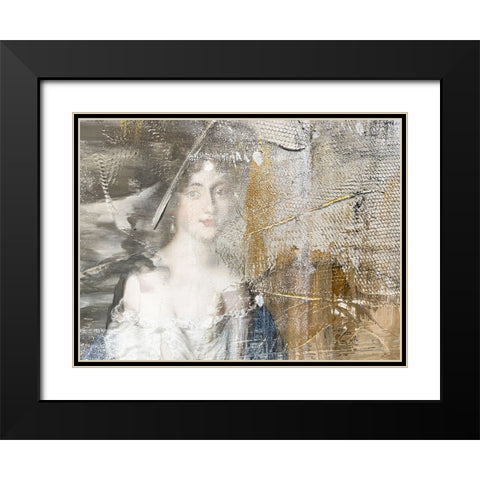 Textured Portrait Black Modern Wood Framed Art Print with Double Matting by Orlov, Irena