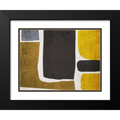Organic Shapes and Lines IX Black Modern Wood Framed Art Print with Double Matting by Orlov, Irena