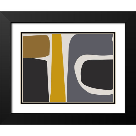 Organic Shapes and Lines XI Black Modern Wood Framed Art Print with Double Matting by Orlov, Irena