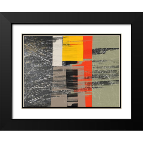 Glitch V Black Modern Wood Framed Art Print with Double Matting by Orlov, Irena