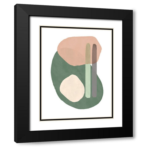 Sticks and Stones III Black Modern Wood Framed Art Print with Double Matting by Schlotzhauer, Jim