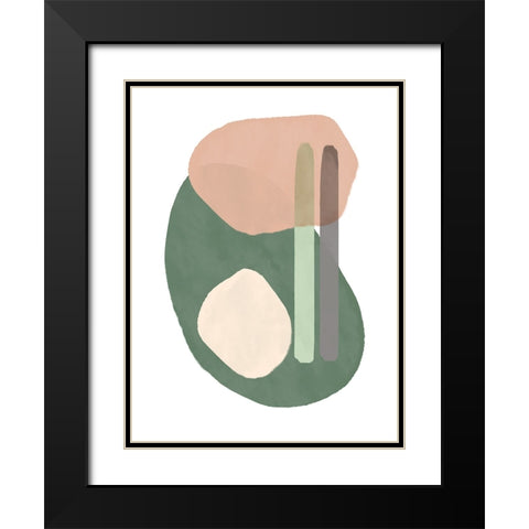 Sticks and Stones III Black Modern Wood Framed Art Print with Double Matting by Schlotzhauer, Jim