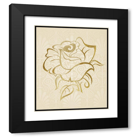 Gold Bloom I Black Modern Wood Framed Art Print with Double Matting by Smith, Karen