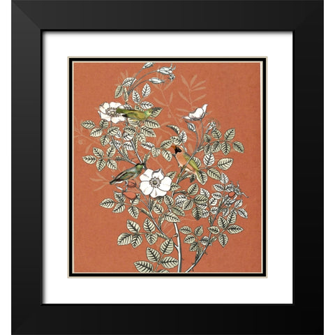 Bird and Branch II Black Modern Wood Framed Art Print with Double Matting by Smith, Karen