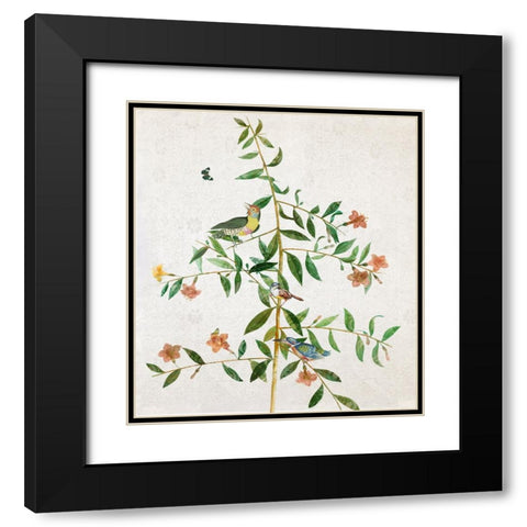 Perchin I Black Modern Wood Framed Art Print with Double Matting by Smith, Karen