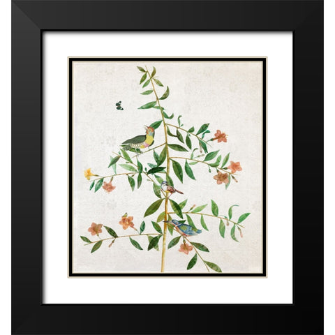 Perchin I Black Modern Wood Framed Art Print with Double Matting by Smith, Karen