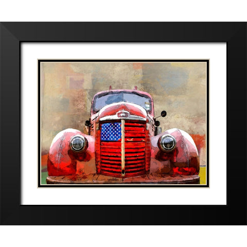 Truck in US Black Modern Wood Framed Art Print with Double Matting by Smith, Karen