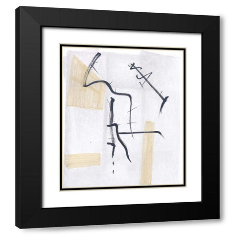 Absquiggle I Black Modern Wood Framed Art Print with Double Matting by Smith, Karen