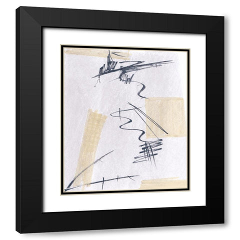 Absquiggle II Black Modern Wood Framed Art Print with Double Matting by Smith, Karen