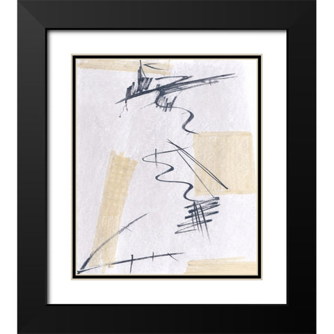 Absquiggle II Black Modern Wood Framed Art Print with Double Matting by Smith, Karen