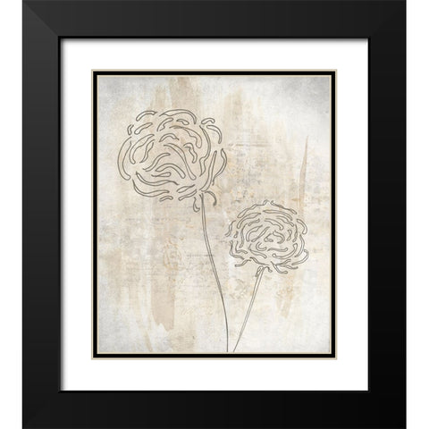 Petals on Paper I Black Modern Wood Framed Art Print with Double Matting by Smith, Karen