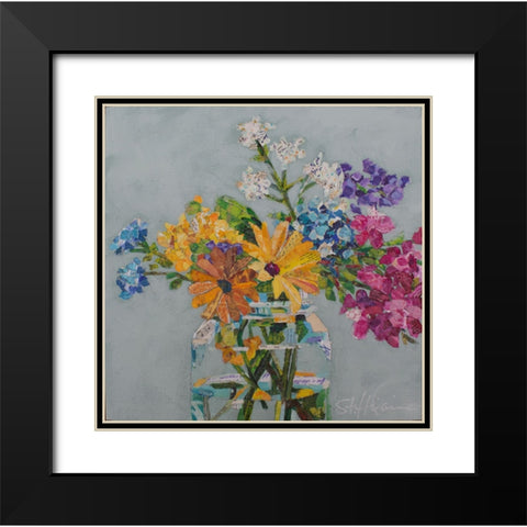Wildflowers Black Modern Wood Framed Art Print with Double Matting by St Hilaire, Elizabeth