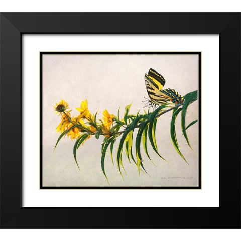 Yellow Flowers Variation Black Modern Wood Framed Art Print with Double Matting by Vest, Christopher