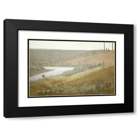 Bend in Road Black Modern Wood Framed Art Print with Double Matting by Vest, Christopher