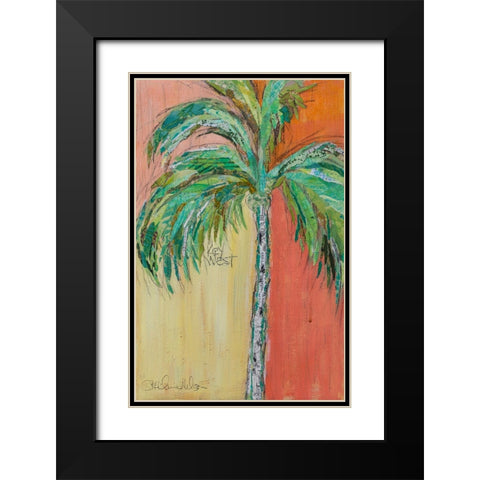 Palm in Orange Black Modern Wood Framed Art Print with Double Matting by St Hilaire, Elizabeth