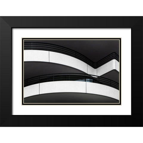 balcony lines Black Modern Wood Framed Art Print with Double Matting by Claes, Gilbert