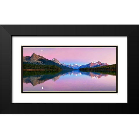 Maligne Lake Black Modern Wood Framed Art Print with Double Matting by Zhang, Yan