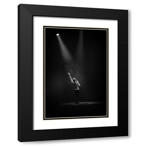 Shine on me Black Modern Wood Framed Art Print with Double Matting by Samuelsson, Anders