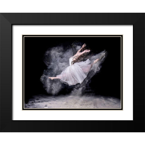 Cloud Dancer Black Modern Wood Framed Art Print with Double Matting by Pentony Ma, Pauline