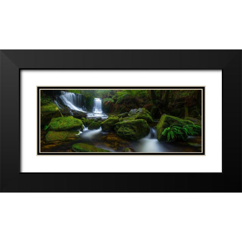 Hello Horseshoe Black Modern Wood Framed Art Print with Double Matting by L. Stephens, Jason