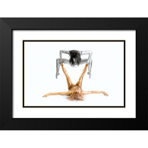 Silver on Gold - Gymnast Series Black Modern Wood Framed Art Print with Double Matting by Ashton-Jones, Howard