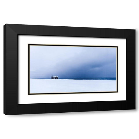 Hunting cabin Black Modern Wood Framed Art Print with Double Matting by KvÃ¦rnstrÃ¸m, Ã…smund