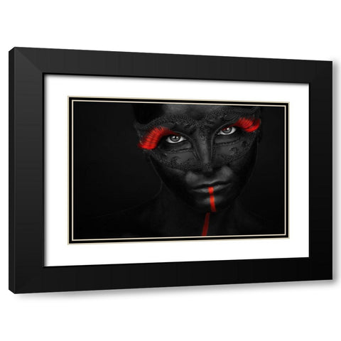 Dark Passion Black Modern Wood Framed Art Print with Double Matting by Petkov, Petko