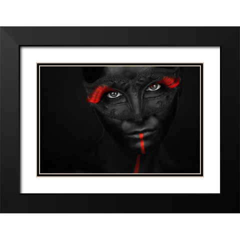 Dark Passion Black Modern Wood Framed Art Print with Double Matting by Petkov, Petko
