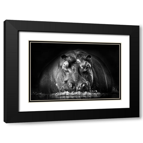 POWER Black Modern Wood Framed Art Print with Double Matting by Golob, Gorazd