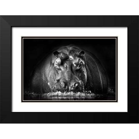 POWER Black Modern Wood Framed Art Print with Double Matting by Golob, Gorazd