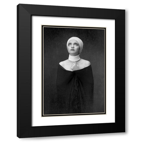 negin Black Modern Wood Framed Art Print with Double Matting by Mokhtari, Mehdi