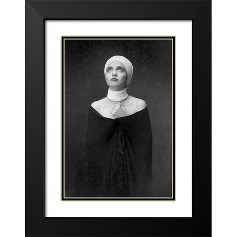 negin Black Modern Wood Framed Art Print with Double Matting by Mokhtari, Mehdi