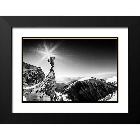Life at the top Black Modern Wood Framed Art Print with Double Matting by Krivosik, Marian