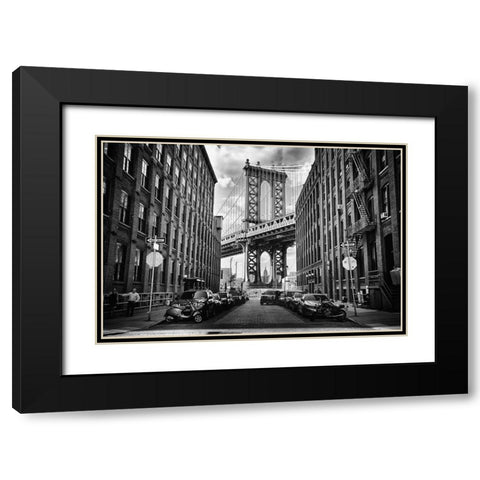 In America Black Modern Wood Framed Art Print with Double Matting by Vanhamme, Lidia