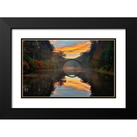 Autumn garden Black Modern Wood Framed Art Print with Double Matting by Browko, Krzysztof