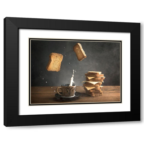 splash Black Modern Wood Framed Art Print with Double Matting by Bader, Ali
