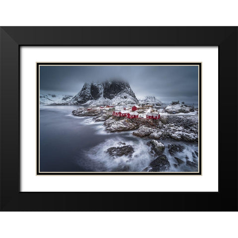 winter Lofoten islands Black Modern Wood Framed Art Print with Double Matting by Chan, Andy