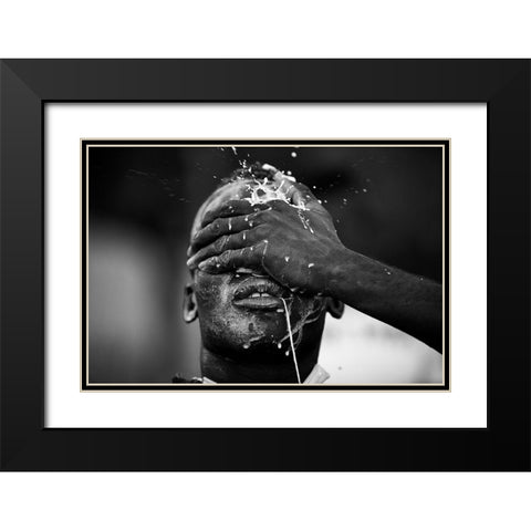 Ritual Black Modern Wood Framed Art Print with Double Matting by Godinho, Luis