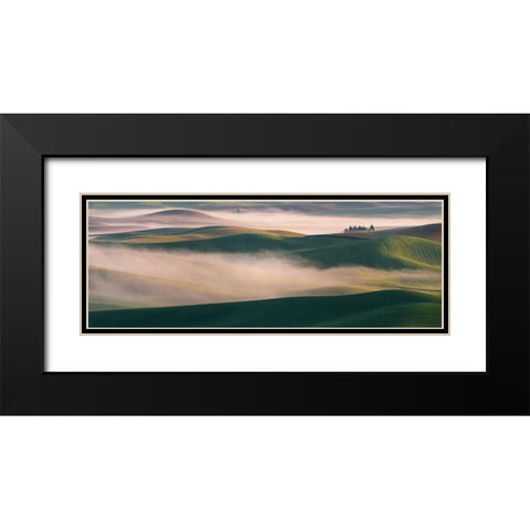 Dream Land in Morning Mist 2 Black Modern Wood Framed Art Print with Double Matting by Austin