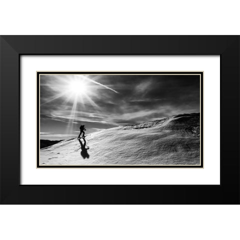 Way to the summit Black Modern Wood Framed Art Print with Double Matting by Rebro, Marcel