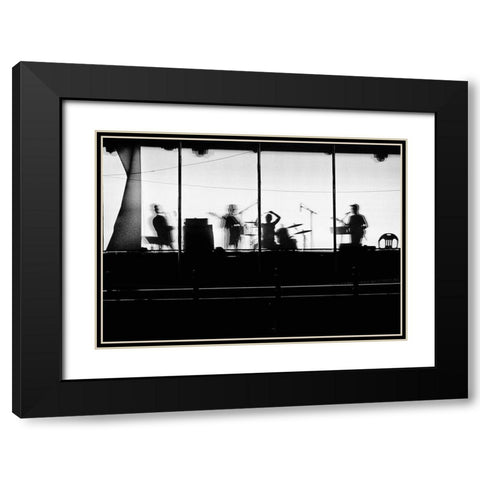 the music Black Modern Wood Framed Art Print with Double Matting by Hee Han, Dong