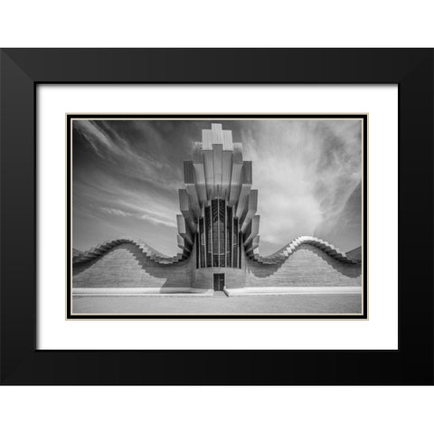 Ysios winery Black Modern Wood Framed Art Print with Double Matting by Vangindertael (Lagrange), Luc