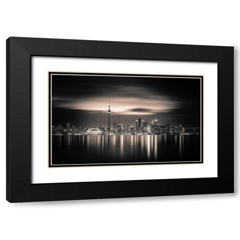 Toronto Black Modern Wood Framed Art Print with Double Matting by Yoann