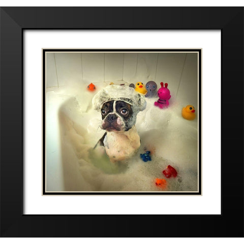 The Bath Black Modern Wood Framed Art Print with Double Matting by Ddiarte