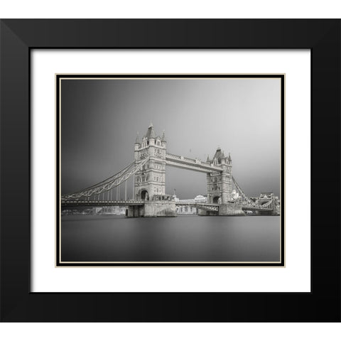 Tower bridge Black Modern Wood Framed Art Print with Double Matting by Thabet, Ahmed