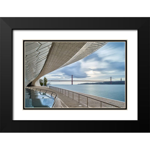 MAAT Black Modern Wood Framed Art Print with Double Matting by Gomes, Paulo