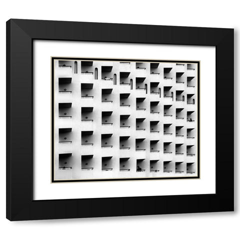 E Black Modern Wood Framed Art Print with Double Matting by Hernandez Tirado, Ayoze
