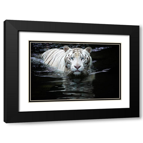Looking at Me Looking at You Black Modern Wood Framed Art Print with Double Matting by Doyle, Renee
