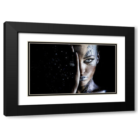 milky way Black Modern Wood Framed Art Print with Double Matting by D, Polo