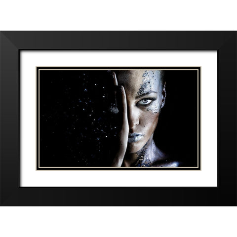 milky way Black Modern Wood Framed Art Print with Double Matting by D, Polo